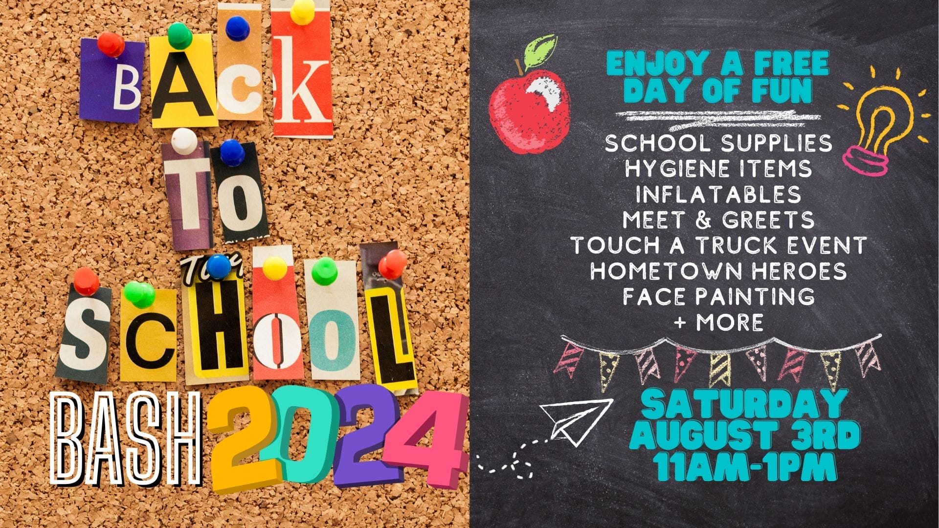 Enjoy a FREE day of fun at Gate City's 2024 Back to School Bash on August 3rd from 11AM-1PM.