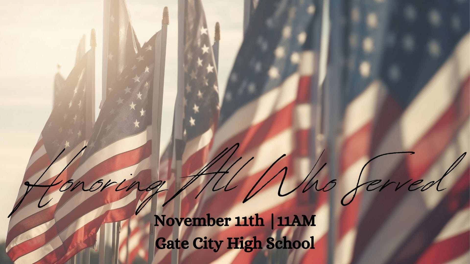 Gate City's Veterans Day Program will be held at Gate City High School on Nov. 11th to honor all who have served.